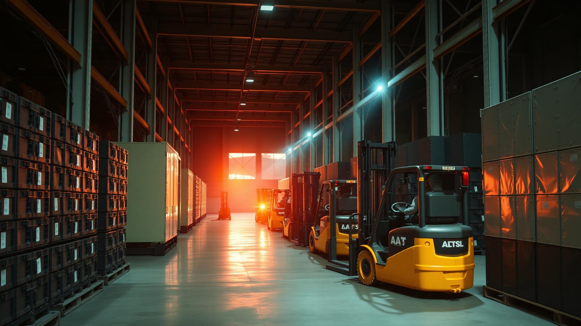 Operação industrial com baterias tracionárias